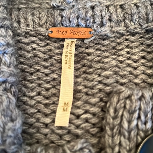 Free People wool blend sweater coat with hood - Picture 6 of 11